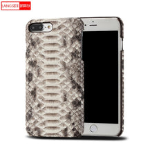 Load image into Gallery viewer, Genuine Leather Python skin phone case for iphone x xS XR 5 6 7 8 8plus Soft touch Luxury protective case For iphone 11 pro max