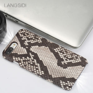 Genuine Leather Python skin phone case for iphone x xS XR 5 6 7 8 8plus Soft touch Luxury protective case For iphone 11 pro max