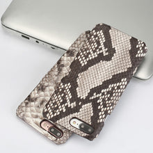 Load image into Gallery viewer, Genuine Leather Python skin phone case for iphone x xS XR 5 6 7 8 8plus Soft touch Luxury protective case For iphone 11 pro max