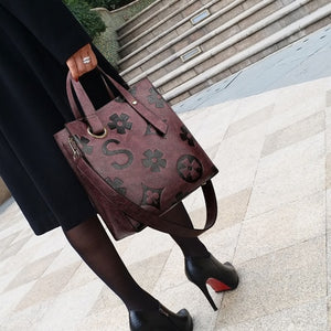 Women's Retro Printed Bags 2020 New Handbags Women Temperament Shoulder Bag Women Fashion Large Capacity Vertical Square Tote Gg