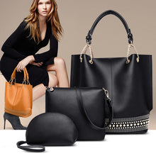 Load image into Gallery viewer, New Fashion  Version of Sub Mother Bag Women&#39;s 2020 Style Rivet Shoulder Bag Three Piece Set of Women&#39;s Bag