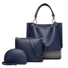 Load image into Gallery viewer, New Fashion  Version of Sub Mother Bag Women&#39;s 2020 Style Rivet Shoulder Bag Three Piece Set of Women&#39;s Bag