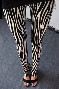 Black and White Vertical Striped Printed Women Leggings Fashion Casual Elasticity Ankle-Length Pant Female Fitnes Legging