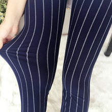 Load image into Gallery viewer, Black and White Vertical Striped Printed Women Leggings Fashion Casual Elasticity Ankle-Length Pant Female Fitnes Legging