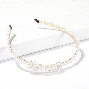 AWAYTR New Fashion Pearl Design Headband for Women Ladies White Hairband Girls Headwear Headdress Wedding Hair Accessories