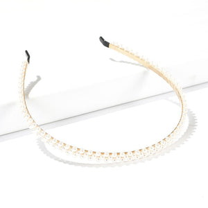 AWAYTR New Fashion Pearl Design Headband for Women Ladies White Hairband Girls Headwear Headdress Wedding Hair Accessories