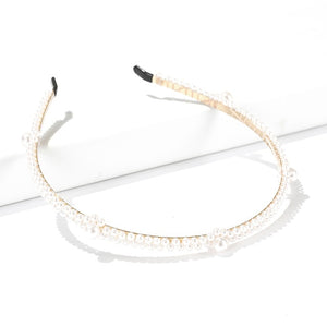 AWAYTR New Fashion Pearl Design Headband for Women Ladies White Hairband Girls Headwear Headdress Wedding Hair Accessories