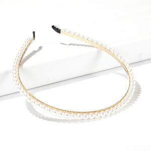 AWAYTR New Fashion Pearl Design Headband for Women Ladies White Hairband Girls Headwear Headdress Wedding Hair Accessories