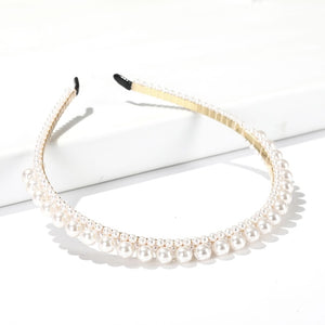 AWAYTR New Fashion Pearl Design Headband for Women Ladies White Hairband Girls Headwear Headdress Wedding Hair Accessories