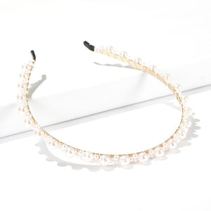 AWAYTR New Fashion Pearl Design Headband for Women Ladies White Hairband Girls Headwear Headdress Wedding Hair Accessories