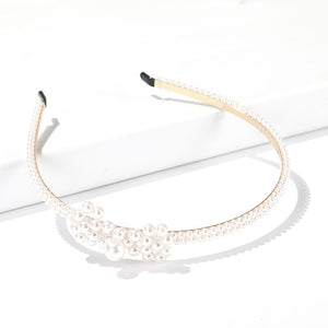 AWAYTR New Fashion Pearl Design Headband for Women Ladies White Hairband Girls Headwear Headdress Wedding Hair Accessories