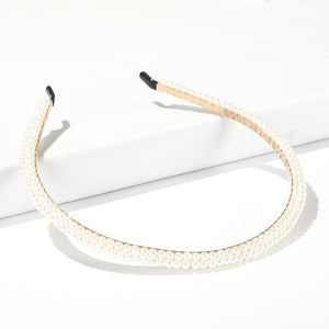 AWAYTR New Fashion Pearl Design Headband for Women Ladies White Hairband Girls Headwear Headdress Wedding Hair Accessories