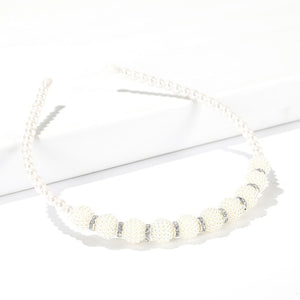 AWAYTR New Fashion Pearl Design Headband for Women Ladies White Hairband Girls Headwear Headdress Wedding Hair Accessories