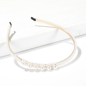 AWAYTR New Fashion Pearl Design Headband for Women Ladies White Hairband Girls Headwear Headdress Wedding Hair Accessories