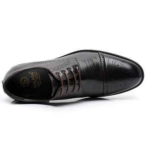 KULADA New Shoes Men's Brogue Shoes High Quality Lace-up Business Breathable Formal Shoes High Quality Brand Luxury Dress Shoes