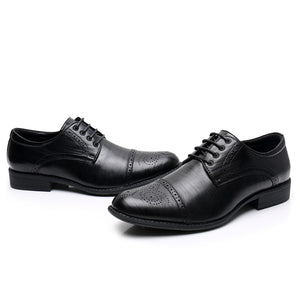 KULADA New Shoes Men's Brogue Shoes High Quality Lace-up Business Breathable Formal Shoes High Quality Brand Luxury Dress Shoes