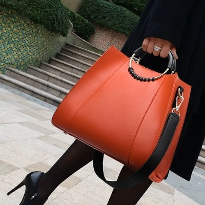 NEW Casual Simple Women's Handbags High Quality Leather Tote Bag Big Size Shoulder Bag Female Large Capacity Ladies Shopping Bag