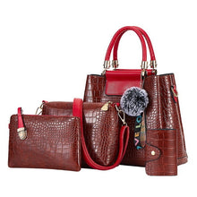 Load image into Gallery viewer, FUNMARDI 4PS Women Bags Set Luxury Crocodile Female Handbags PU Leather Shoulder Bags Brand Composite Bags Crossbody WLHB2024