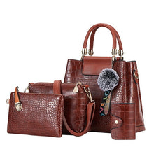 Load image into Gallery viewer, FUNMARDI 4PS Women Bags Set Luxury Crocodile Female Handbags PU Leather Shoulder Bags Brand Composite Bags Crossbody WLHB2024
