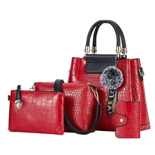 Load image into Gallery viewer, FUNMARDI 4PS Women Bags Set Luxury Crocodile Female Handbags PU Leather Shoulder Bags Brand Composite Bags Crossbody WLHB2024