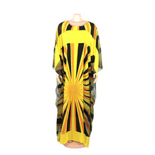 Load image into Gallery viewer, 2020 New Yellow Big Summer Chiffon Dress African Women dashiki Fashion Dot Plus Size Vestidos 2 Set Robe Africaine Femme Clothes