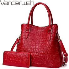Load image into Gallery viewer, 2 Sets Crocodile Leather Purses And Handbags Women Shoulder Bags Women Messenger Bags Ladies Casual Tote Bags Sac A Main Femme