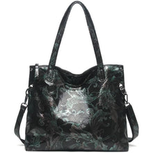 Load image into Gallery viewer, Arliwwi Designer Female Genuine Leather Floral Large Capacity Bags Flower Embossed Shiny Women&#39;s Handbags Real leather GY17-1