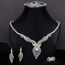 Load image into Gallery viewer, missvikki Nigerian India Russia Bride Wedding Luxury Necklace 4PCS Dress Jewelry Set for Women Daily Party Show Cubic Zirconia