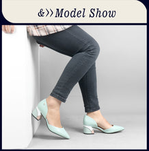 Load image into Gallery viewer, SOPHITINA Comfortable Square Heel Pumps High Quality Genuine Leather Slip-on Shoes Fashion Shallow Special Women&#39;s Pumps C162