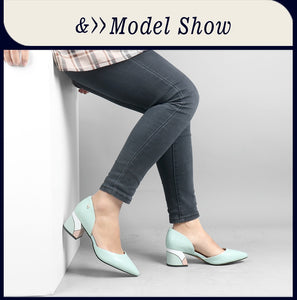 SOPHITINA Comfortable Square Heel Pumps High Quality Genuine Leather Slip-on Shoes Fashion Shallow Special Women's Pumps C162
