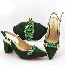 Load image into Gallery viewer, New Arrival Italian design Shoes with Matching Bags Set Decorated with Rhinestone Women Shoes and Bags To Match Set Party Pumps