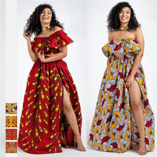 Load image into Gallery viewer, 2020 News Ankara Style African Clothes Dashiki Print Top Skirts Fashion Feather Party African Dresses for Women Robe Africaine