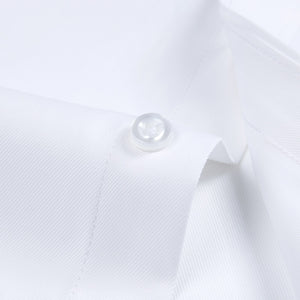 Men's Long Sleeve Standard-fit Solid Basic Dress Shirt Patch Single Pocket High-quality Formal Social White Work Office Shirts