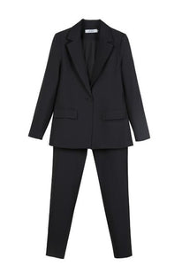 Work Pant Suits OL 2 Piece Set for Women Business interview suit set uniform smil Blazer and Pencil Pant Office Lady suit