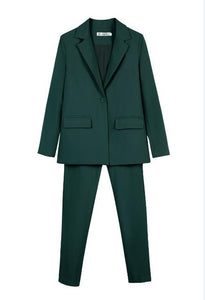 Work Pant Suits OL 2 Piece Set for Women Business interview suit set uniform smil Blazer and Pencil Pant Office Lady suit