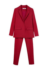 Load image into Gallery viewer, Work Pant Suits OL 2 Piece Set for Women Business interview suit set uniform smil Blazer and Pencil Pant Office Lady suit