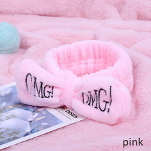 Load image into Gallery viewer, 2020 New OMG Letter Coral Fleece Wash Face Hairbands For Women Cute Soft Bow Girls Headbands Hair Bands Turban Hair Accessories