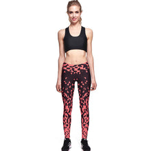 Load image into Gallery viewer, Sexy Workout Digital Print Leggings Women Irregular Red Gradient Black Sporting Pants Fashion Printed Women&#39;s Fitness Leggings