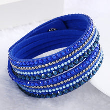 Load image into Gallery viewer, 2021 New Leather Bracelet Rhinestone Crystal Bracelet Wrap Multilayer Bracelets for women feminine pulseras mulher Jewelry