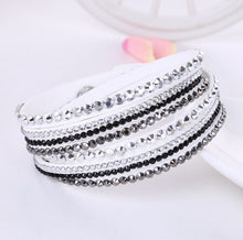 Load image into Gallery viewer, 2021 New Leather Bracelet Rhinestone Crystal Bracelet Wrap Multilayer Bracelets for women feminine pulseras mulher Jewelry