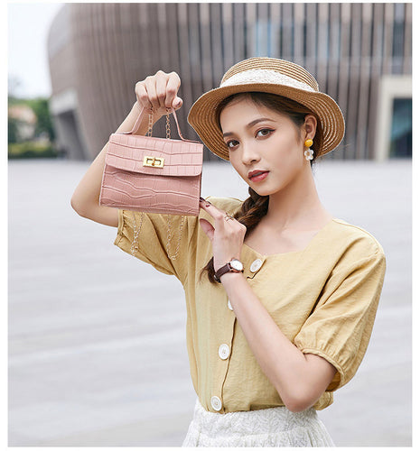 2020 Summer Women Shoulder Bag Chain Messager Crossbody Bag Tide Mini Small Package PU Leather Sweet Lady Mobile Phone Bag