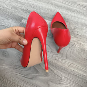 2020 Women Classic Pumps Extreme High Heels 12cm Sexy Stilettos Ladies Pointed Toe Shoes Nude Red Blue Black Beige Leopard Heels