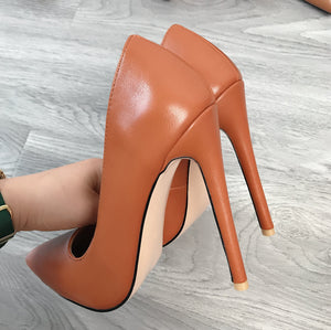 2020 Women Classic Pumps Extreme High Heels 12cm Sexy Stilettos Ladies Pointed Toe Shoes Nude Red Blue Black Beige Leopard Heels
