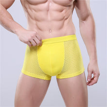 Load image into Gallery viewer, Men&#39;s Underwear Gentle Flexible Super-elastic Boxer Soft Bamboo Fiber Breathable Solid Cutting Grid-patterned Underpants M417