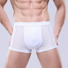 Load image into Gallery viewer, Men&#39;s Underwear Gentle Flexible Super-elastic Boxer Soft Bamboo Fiber Breathable Solid Cutting Grid-patterned Underpants M417