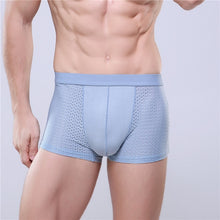 Load image into Gallery viewer, Men&#39;s Underwear Gentle Flexible Super-elastic Boxer Soft Bamboo Fiber Breathable Solid Cutting Grid-patterned Underpants M417