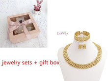 Load image into Gallery viewer, Liffly African Wedding Jewelry Sets Women Fashion Bridal Dubai Gold Crystal Necklace Bracelet Ring Earrings Sets Jewelry