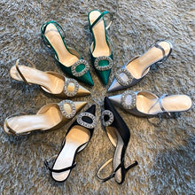 Load image into Gallery viewer, Women Heels Female Pumps Women Shoes Fashion Metal Decorative Buckle Strape Ladies Diamond Wedding Shoes Dress Shoes 2020 DE