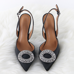 Women Heels Female Pumps Women Shoes Fashion Metal Decorative Buckle Strape Ladies Diamond Wedding Shoes Dress Shoes 2020 DE