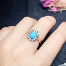 Load image into Gallery viewer, KJJEAXCMY boutique jewelry 925 sterling silver inlaid Turquoise pendant ring earring female Suit exquisite fashion